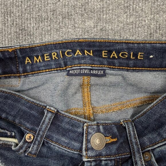 AEO Next Level Airflex Slim Jeans Straight Distressd Grunge Y2K Indie Mens 29x32 - Picture 6 of 12